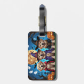 ニューファンドランド犬カボチャおもしろいハロウィーン ラゲッジタグ (裏面縦)