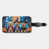 ニューファンドランド犬カボチャおもしろいハロウィーン ラゲッジタグ (裏面横)