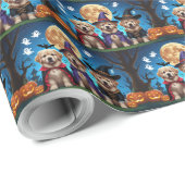 ニューファンドランド犬カボチャおもしろいハロウィーン ラッピングペーパー (ロールコーナー)