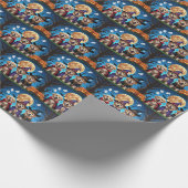 ニューファンドランド犬カボチャおもしろいハロウィーン ラッピングペーパー (角)