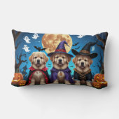 ニューファンドランド犬カボチャおもしろいハロウィーン ランバークッション (裏面)