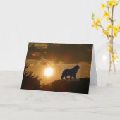 ニューファンドランド犬グリーティングカード カード (黄色い花)