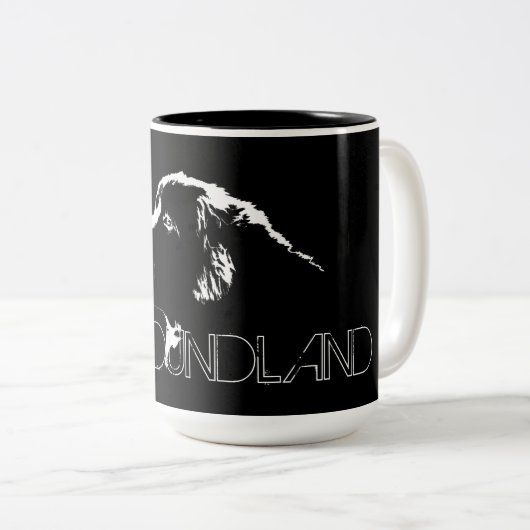 ニューファンドランド犬コーヒーカップ犬の恋人マグカップ ツートーンマグカップ (正面右)