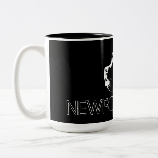 ニューファンドランド犬コーヒーカップ犬の恋人マグカップ ツートーンマグカップ (左)