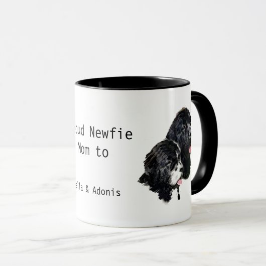 ニューファンドランド犬ニ誇りを持ったューフィーマパーソナライズされたム マグカップ (正面右)