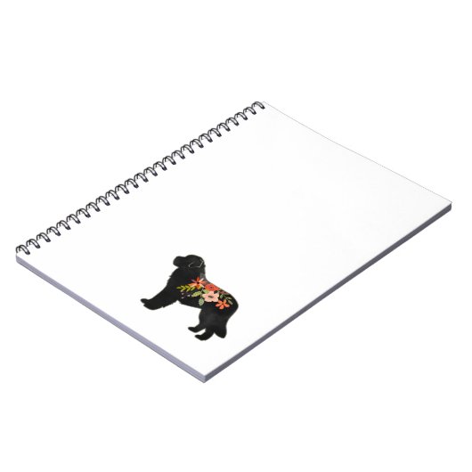 ニューファンドランド犬ブリードボホフローラシルエット ノートブック (左側)