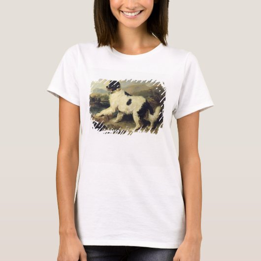 ニューファンドランド犬ライオンと呼ばれる1824 (キャンバス上の油) Tシャツ (正面)