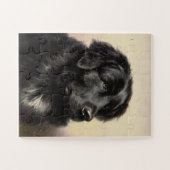 ニューファンドランド犬ヴィンテージリアル絵を描 ジグソーパズル (横)