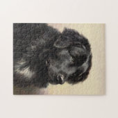 ニューファンドランド犬ヴィンテージリアル絵を描 ジグソーパズル (横)