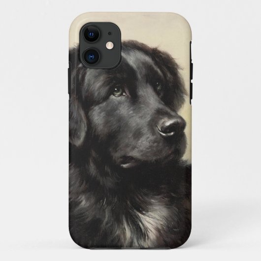 ニューファンドランド犬ヴィンテージリアル絵を描 Case-Mate iPhoneケース (裏面)