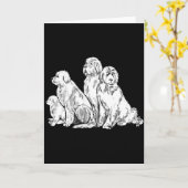 ニューファンドランド犬群 カード (黄色い花)