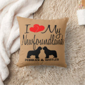 ニューファンドランド犬2匹が大好き クッション (ブランケット)