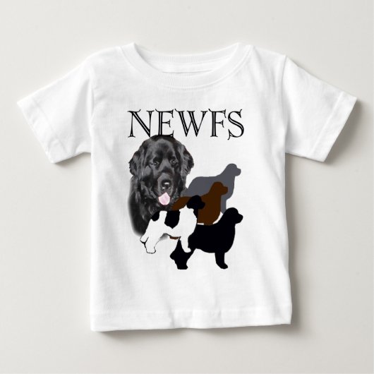 ニューファンドランド犬4色 ベビーTシャツ (正面)