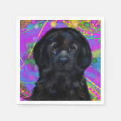 ニューファンドランド犬 スタンダードカクテルナプキン (正面)