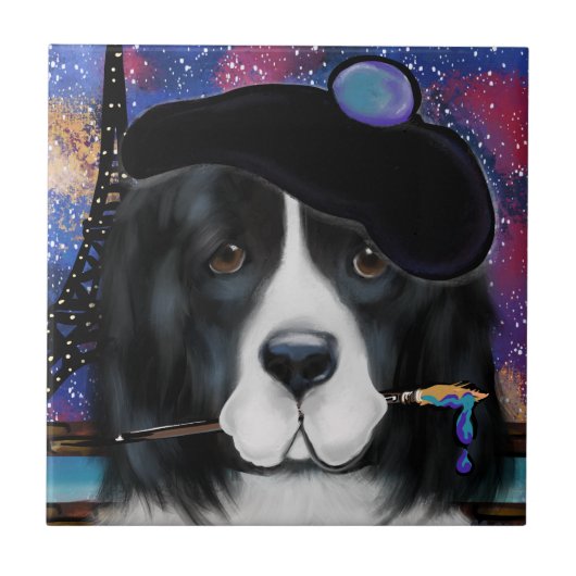 ニューファンドランド犬 タイル (正面)