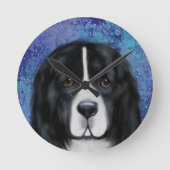 ニューファンドランド犬 ラウンド壁時計 (正面)