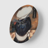 ニューファンドランド犬 ラウンド壁時計 (傾斜)