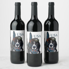 ニューファンドランド犬 ワインラベル