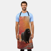 ニューファンドランド紅葉秋 エプロン (着用した状態)