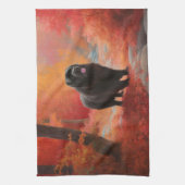 ニューファンドランド紅葉秋 キッチンタオル (縦)