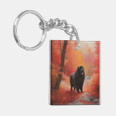 ニューファンドランド紅葉秋 キーホルダー (正面左)