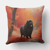 ニューファンドランド紅葉秋 クッション (裏面)