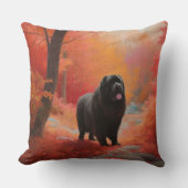 ニューファンドランド紅葉秋 クッション (正面)