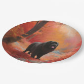 ニューファンドランド紅葉秋 ペーパープレート (アングル)