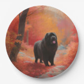 ニューファンドランド紅葉秋 ペーパープレート (正面)