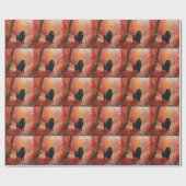 ニューファンドランド紅葉秋 ラッピングペーパー (フラット)