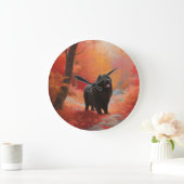 ニューファンドランド紅葉秋 ラージ壁時計 (ホーム)