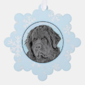 ニューファンドランド絵画ズ – かわいいオリジナルドッグアート オーナメントカード (正面)