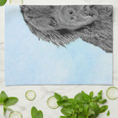 ニューファンドランド絵画ズ – かわいいオリジナルドッグアート キッチンタオル (折り畳み)