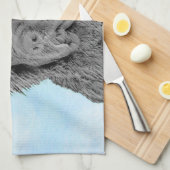 ニューファンドランド絵画ズ – かわいいオリジナルドッグアート キッチンタオル (四つ折り)