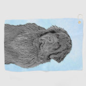 ニューファンドランド絵画ズ – かわいいオリジナルドッグアート ゴルフタオル (横)