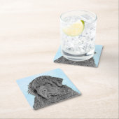 ニューファンドランド絵画ズ – かわいいオリジナルドッグアート スクエアペーパーコースター (インサイチュ)