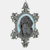 ニューファンドランド絵画ズ – かわいいオリジナルドッグアート スノーフレークピューターオーナメント (左)