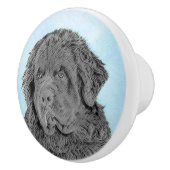 ニューファンドランド絵画ズ – かわいいオリジナルドッグアート セラミックノブ (右)