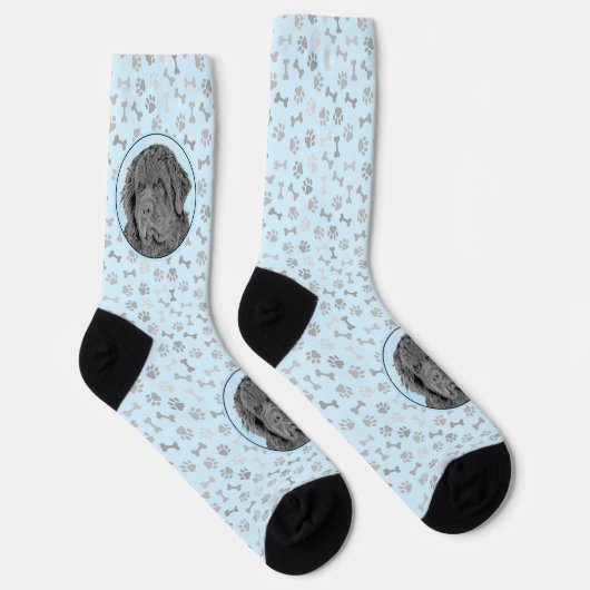 ニューファンドランド絵画ズ – かわいいオリジナルドッグアート ソックス (右)
