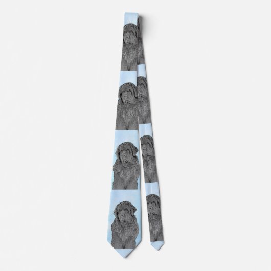 ニューファンドランド絵画ズ – かわいいオリジナルドッグアート ネクタイ (正面)