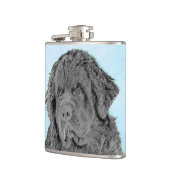 ニューファンドランド絵画ズ – かわいいオリジナルドッグアート フラスク (左)