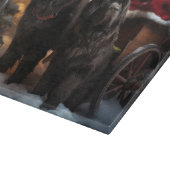 ニューファンドランド雪そりクリスマスデコール カッティングボード (角)