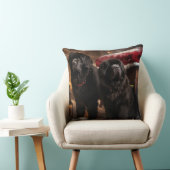 ニューファンドランド雪そりクリスマスデコール クッション (椅子)