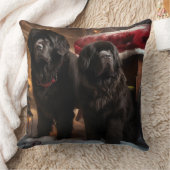 ニューファンドランド雪そりクリスマスデコール クッション (ブランケット)