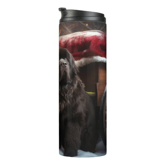 ニューファンドランド雪そりクリスマスデコール タンブラー (回転右)