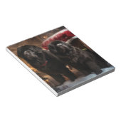 ニューファンドランド雪そりクリスマスデコール ノートパッド (アングル)