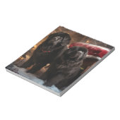 ニューファンドランド雪そりクリスマスデコール ノートパッド (回転)