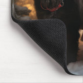 ニューファンドランド雪そりクリスマスデコール マウスパッド (コーナー)