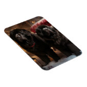 ニューファンドランド雪そりクリスマスデコール マグネット (右側)