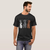 ニューファンドランド3頭の犬のキャラクター 家族 Tシャツ (正面フル)